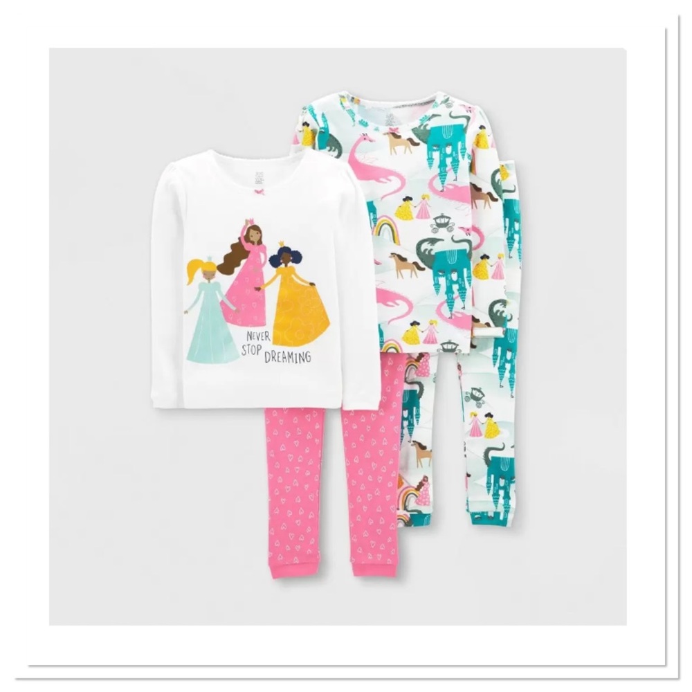 Toddler & Baby Matching Pajama Princess Long Sleeve - 4pc Carter’s